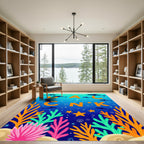 Oceanic Coral Dolphins And Stars Rug