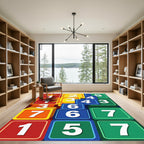 Vibrant Multi Colored Geometric Number Block Rug