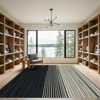 Minimalist Monochrome Vertical Linear Stripe Rug