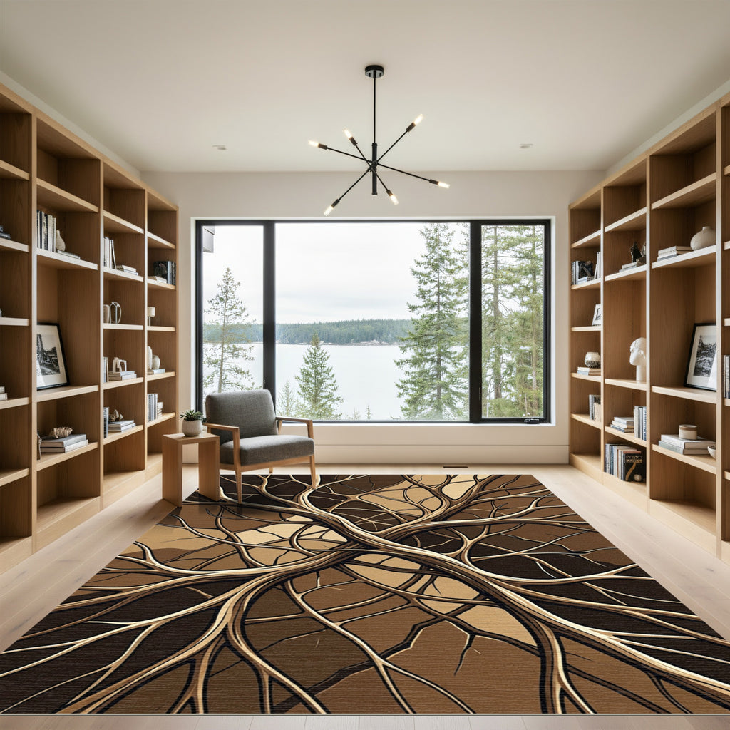 Abstract Earthy Branching Root Rug