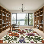 Vintage Botanical Earthy Floral Meadow Rug