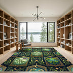 Celestial Botanical Garden Golden Frame Wall Rug