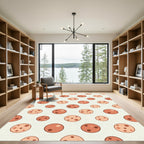 Minimalist Terracotta Polka Dot Sphere Rug