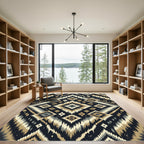 Earthy Zigzag Diamond Geometric Rug
