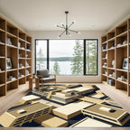 Sandy Beige Abstract Architectural Array Rug