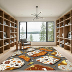 Gold Flecked Terrazzo Pebble Clusters Rug