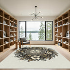 Earthy Botanical Wreath Circular Medallion Rug