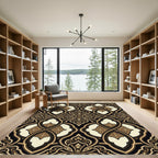 Gilded Onyx Damask Interlocking Scroll Rug
