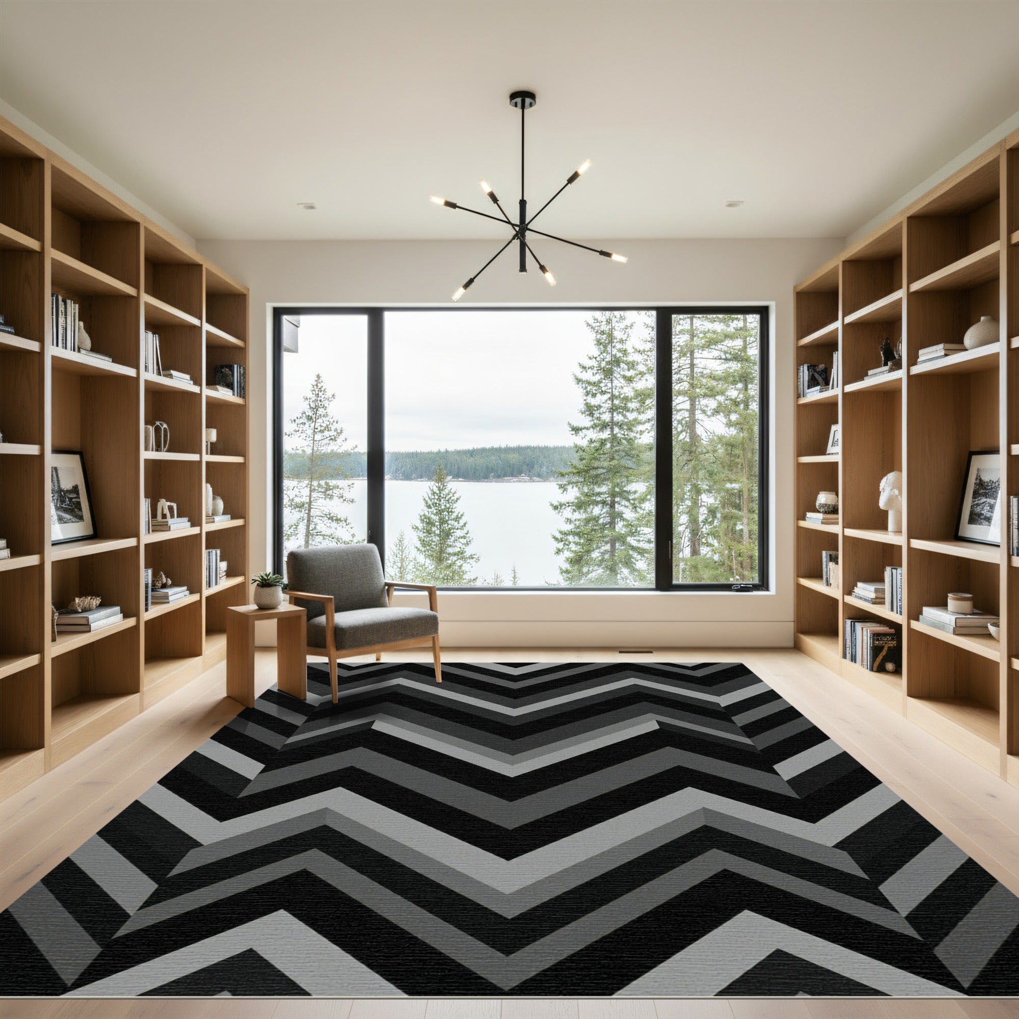 Monochromatic Chevron Segment Rug