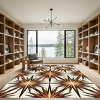 Radiant Amber Starburst Composition Rug