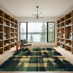 Forest Pine Plaid Tartan Check Rug
