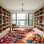 Vibrant Coral Reef Sea Abstract Art Rug