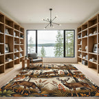 Majestic Woodland Deer Birch Forest Rug