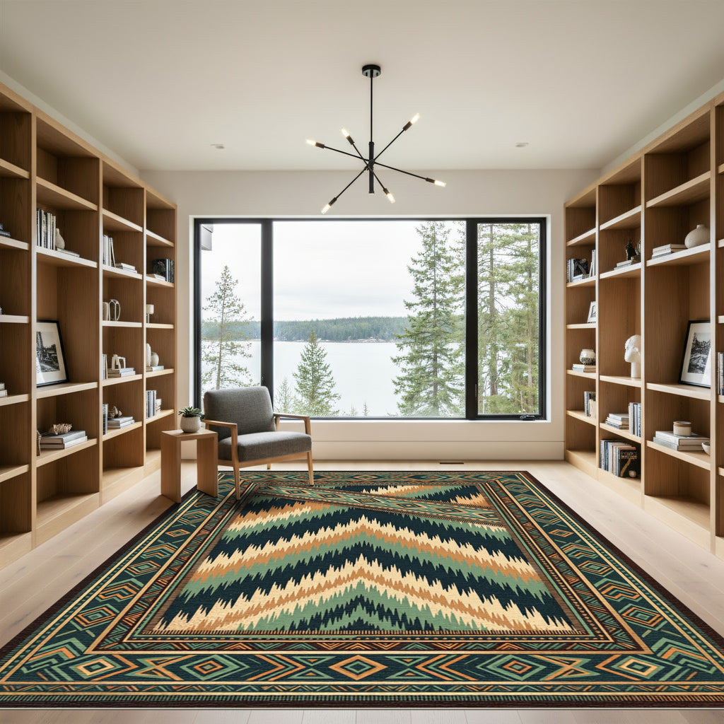 Bold Tribal Geometric Aztec Rug