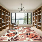 Whimsical Ladybug Floral Earthy Tone Rug