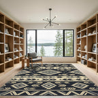 Geometric Charcoal Neutral Aztec Diamond Area Rug