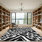 Bold Black Chain Leopard Print Rug