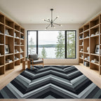 Monochromatic Chevron Layered Geometric Rug