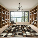 Rustic Woven Brown Neutral Basketweave Rug