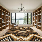 Tribal Earth Tone Ikat Wave Rug