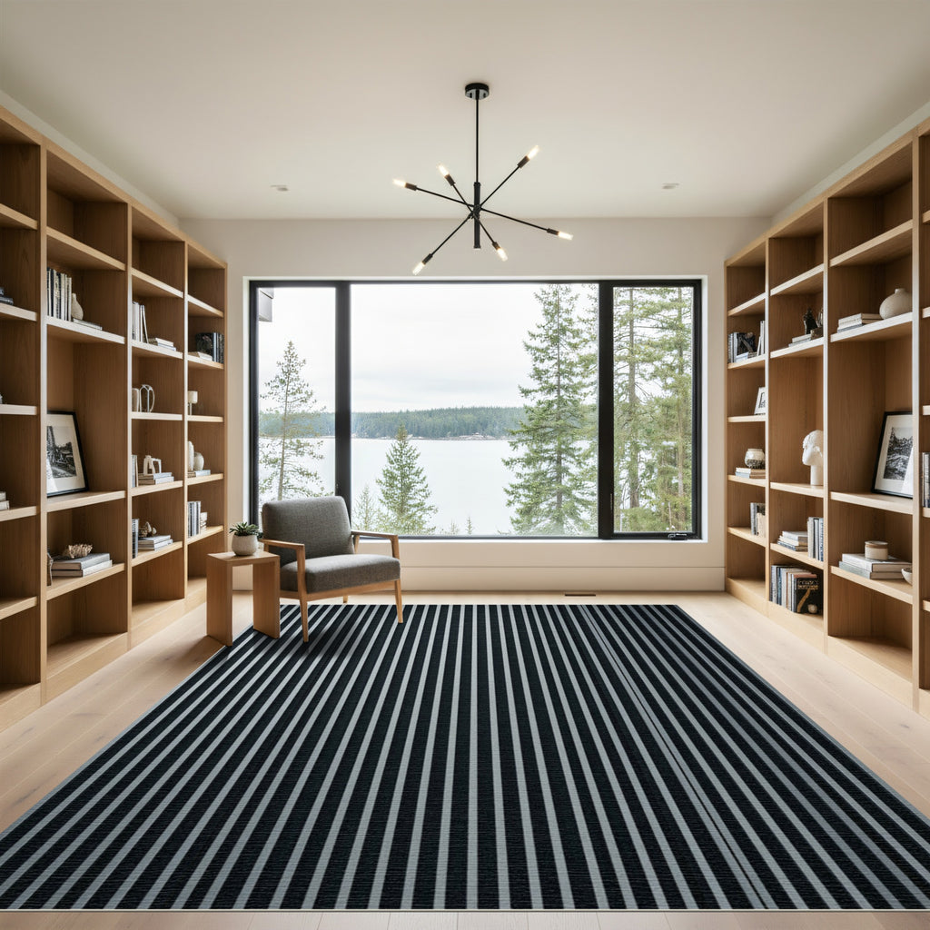 Monochromatic Vertical Stripe Rug