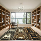Nomad Camel Compass Grid Tile Art Rug