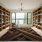 Modern Bronzed Intersecting Linear Lattice Rug