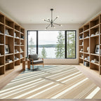 Modern Diagonal Stripe Earth Tone Rug