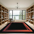 Gradient Orange Rectangular Frame Rug