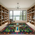 Symmetrical Pomegranate Orchard Botanical Landscape Rug