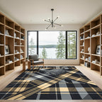 Rustic Log Cabin Plaid Tartan Rug