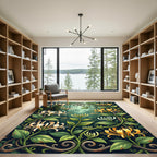 Enchanted Honeysuckle Garden Botanical Art Rug