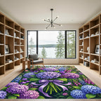 Purple Hydrangea Botanical Garden Bouquet Rug