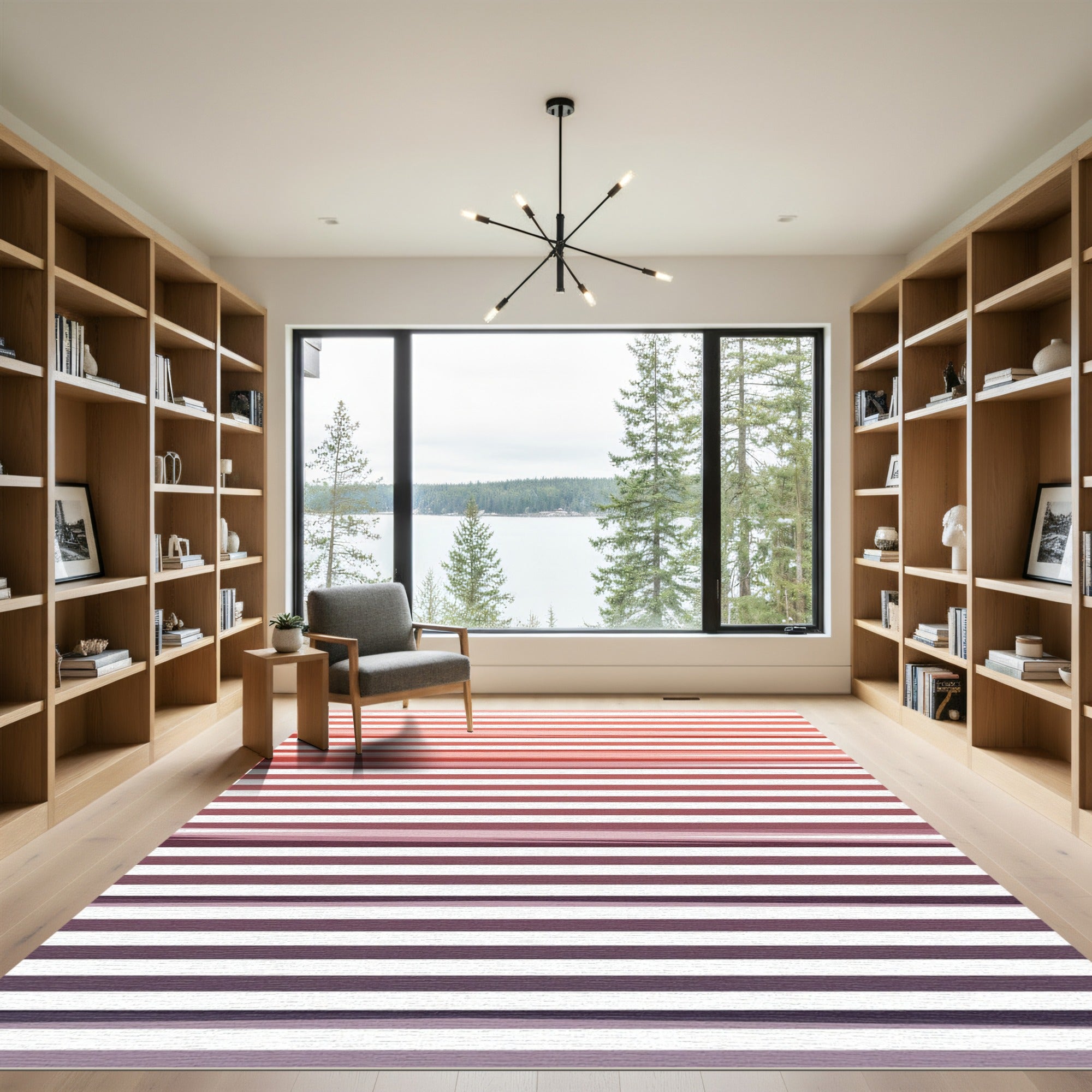 Crimson Graduated Stripe Rug