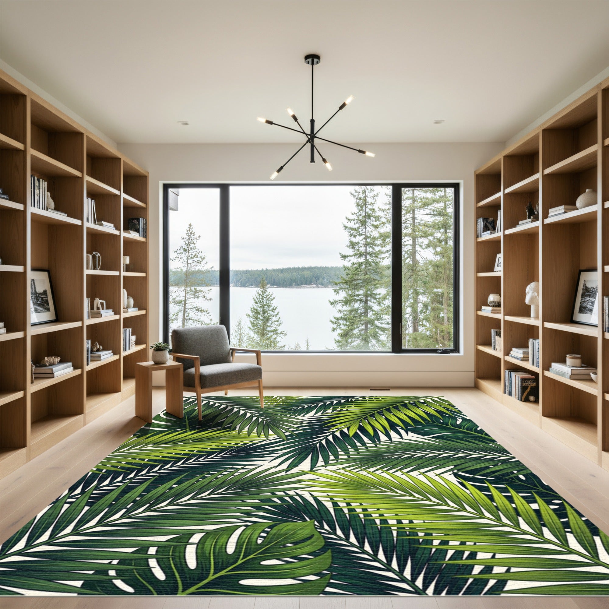Verdant Palm Frond Canopy Rug