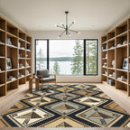 Geometric Pyramid Diamond Earth Tones Rug