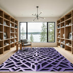 Geometric Lavender Interlocking Lattice Area Rug