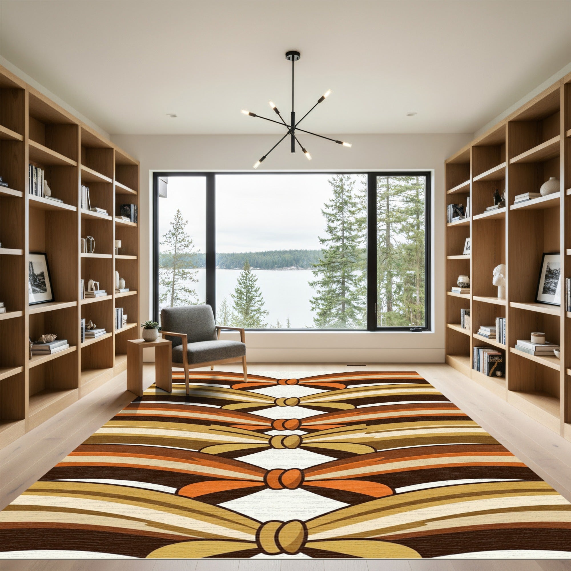Retro Earth Tone Knotted Ribbon Rug