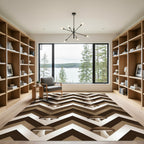 Brown Mushroom Chevron Zigzag Rug