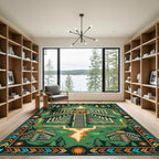 Green Pyramid Ancient Civilization Landscape Rug