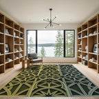 Golden Geometric Star Arch Wall Relief Rug