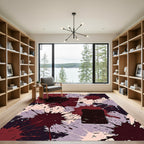Abstract Ink Splatter Deep Burgundy Rug