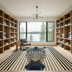 Bold Monochrome Zebra Abstract Portrait Rug