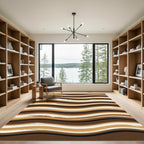 Earthy Brown Wavy Stripe Rug