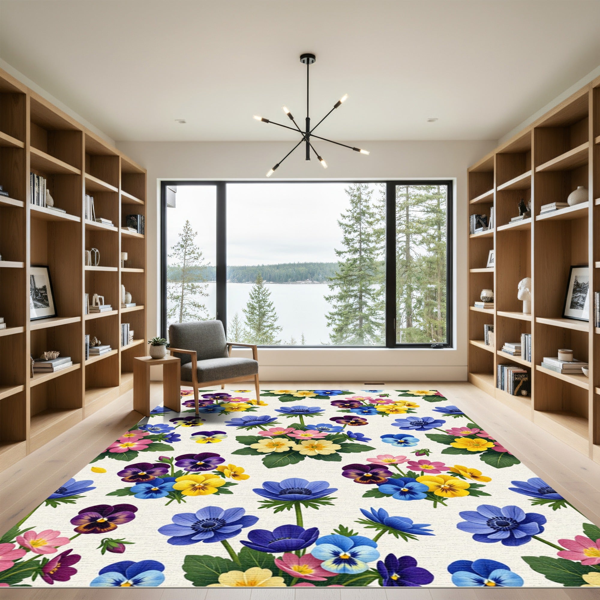Vibrant Floral Bouquet Arrangement Rug