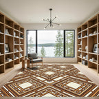 Art Deco Wood Diamond Lattice Rug