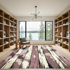 Mauve Abstract Splatter Vertical Stripes Rug