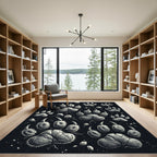 Grayscale Fierce Paw Print Scatter Rug