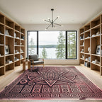 Vintage Rose Star Medallion Bordered Rug