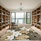 Neutral Earthy Cracked Organic Texture Rug